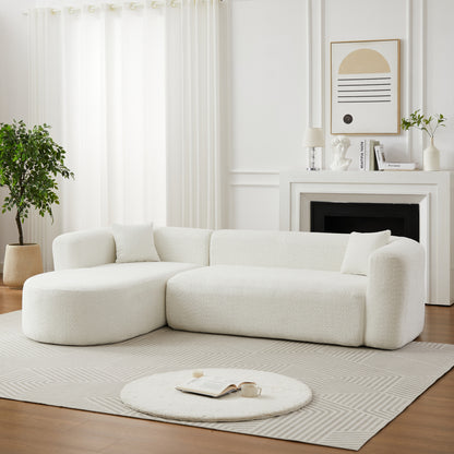 Halcyon Chenille Curved Sectional Sofa – 109.4" Cloud-Shape L-Sofa