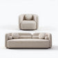 Gethin Boucle Sofa Set in Light Beige, Sofa + 1 Square Chair