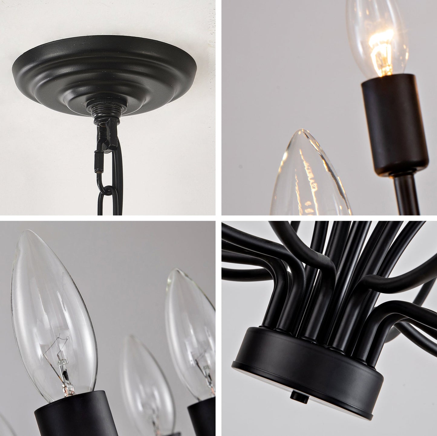 Daxton Black Iron 33-Light Chandelier 47 inch
