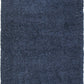 Slate blue rectangular shag area rug, 5x8 size, with a plush 2' pile height, ideal for living rooms and cozy spaces.