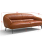 Leonia Genuine Italian Leather Sofa Tan 88”L