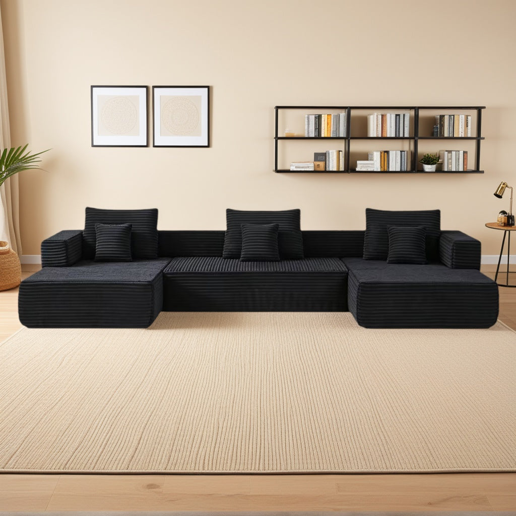 Sorrel U-Shaped Modular Sofa - Black (3)
