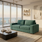 Modena Sofa 92" – Made in USA Square-Arm Sofa (7 Fabrics) - Velvet Antique Kelly Green - Velvet (3)
