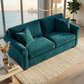Irlanda Classic Sofa – 92" Rolled-Arm Made-in-USA Sofa - Velvet Antique Peacock - Velvet (12)