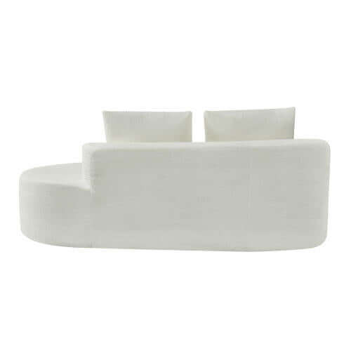 Modern Low Profile Modular Curved Foam Sofa 116' (4 Colors) in white, showcasing its sleek and trendy design.