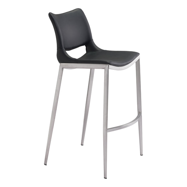 Ace Barstool (Set of 2) in Black & Silver