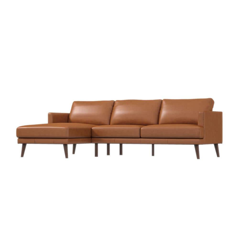 Modern Premium Leather L-Shape Chaise Sofa Sectional 105”