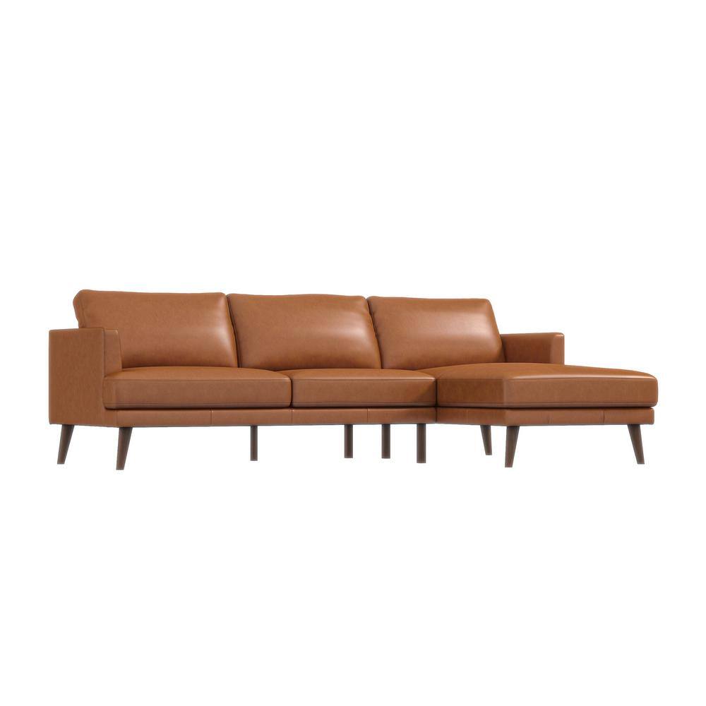 Modern Premium Leather L-Shape Chaise Sofa Sectional 105”