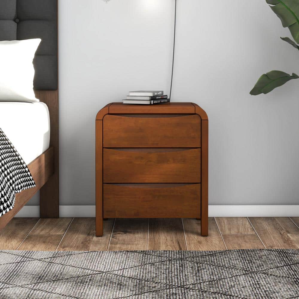 Mid Century Modern Solid Wood Nightstand