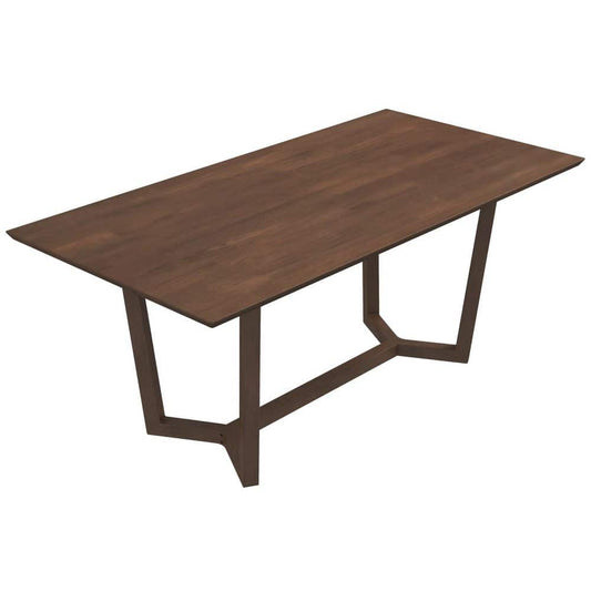 The Ashcroft Furniture Marina Solid Wood Rectangular Dining Table 71 features angled legs and a smooth walnut finish, adding timeless mid-century style to your dining area.