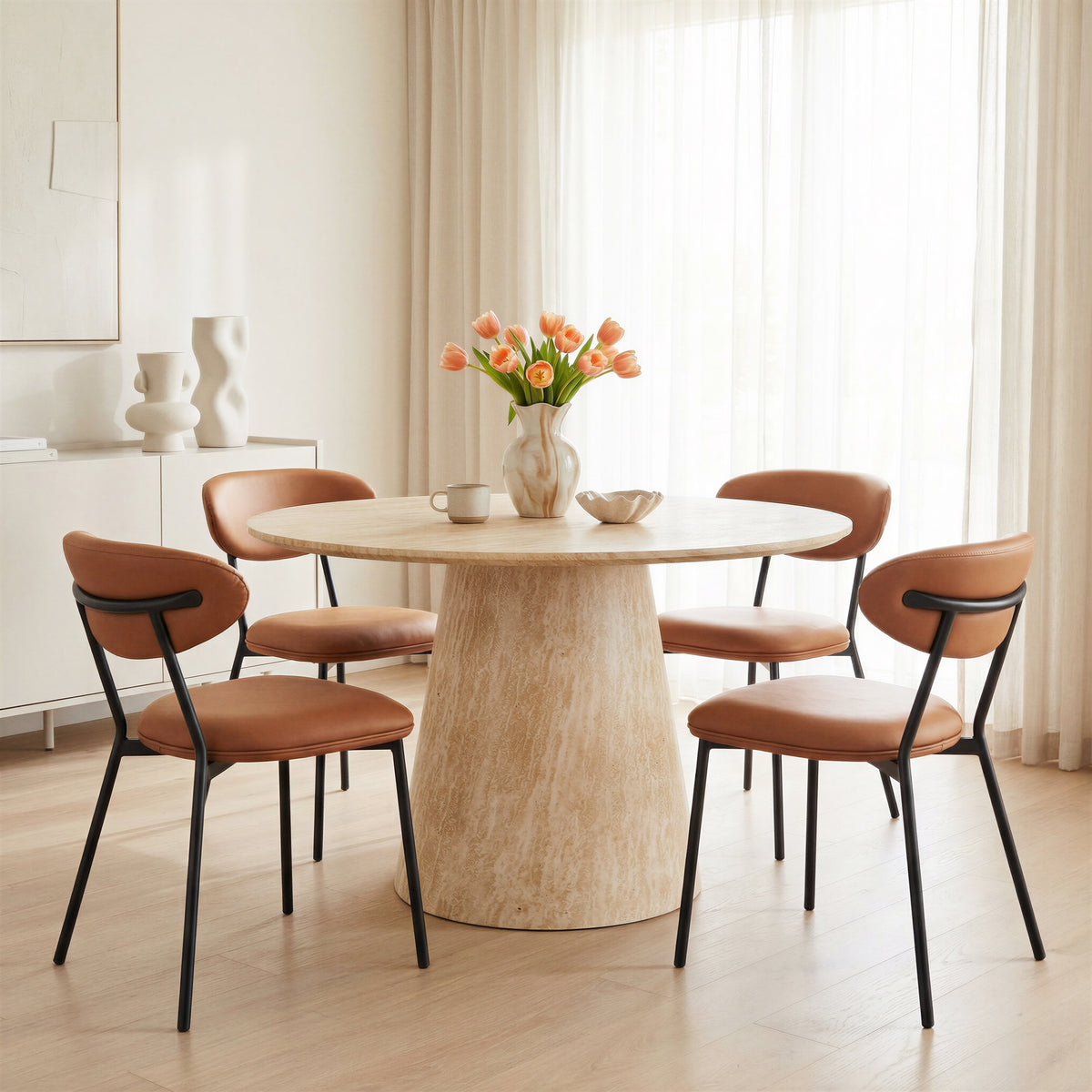Rorun Brown Dining Chair (Set of 4)