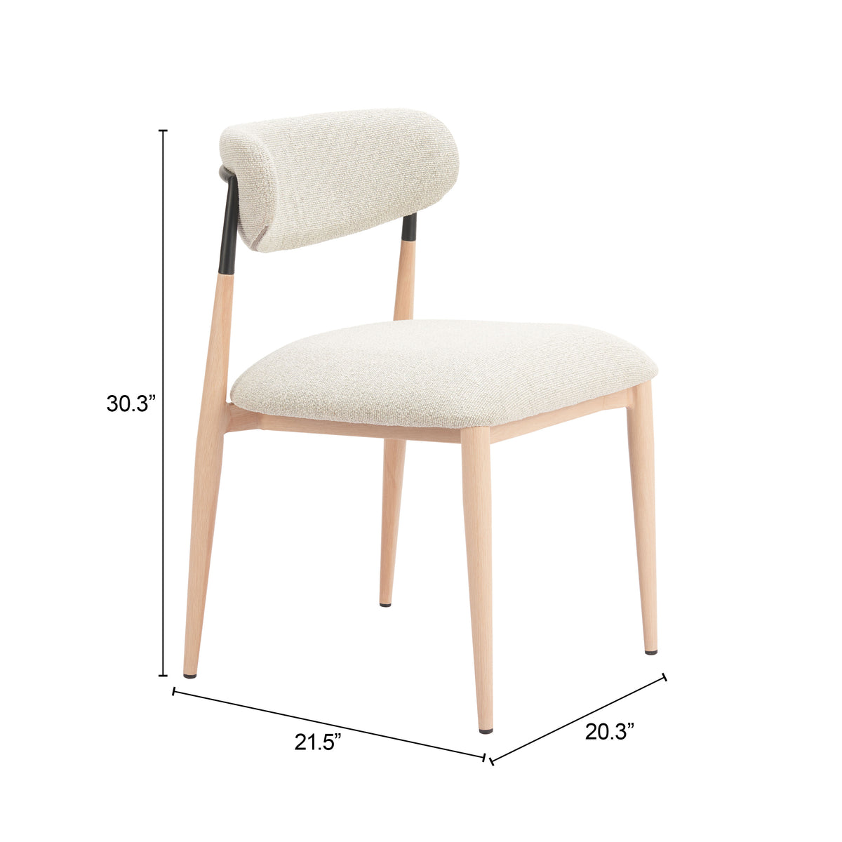 Equinox Oyster Gray & Natural Armless Dining Chair (Set of 2)