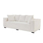 MCM Box Arm Corduroy Upholstered Sofa 89" in white with plush pillows, showcasing mid-century design and cozy comfort.