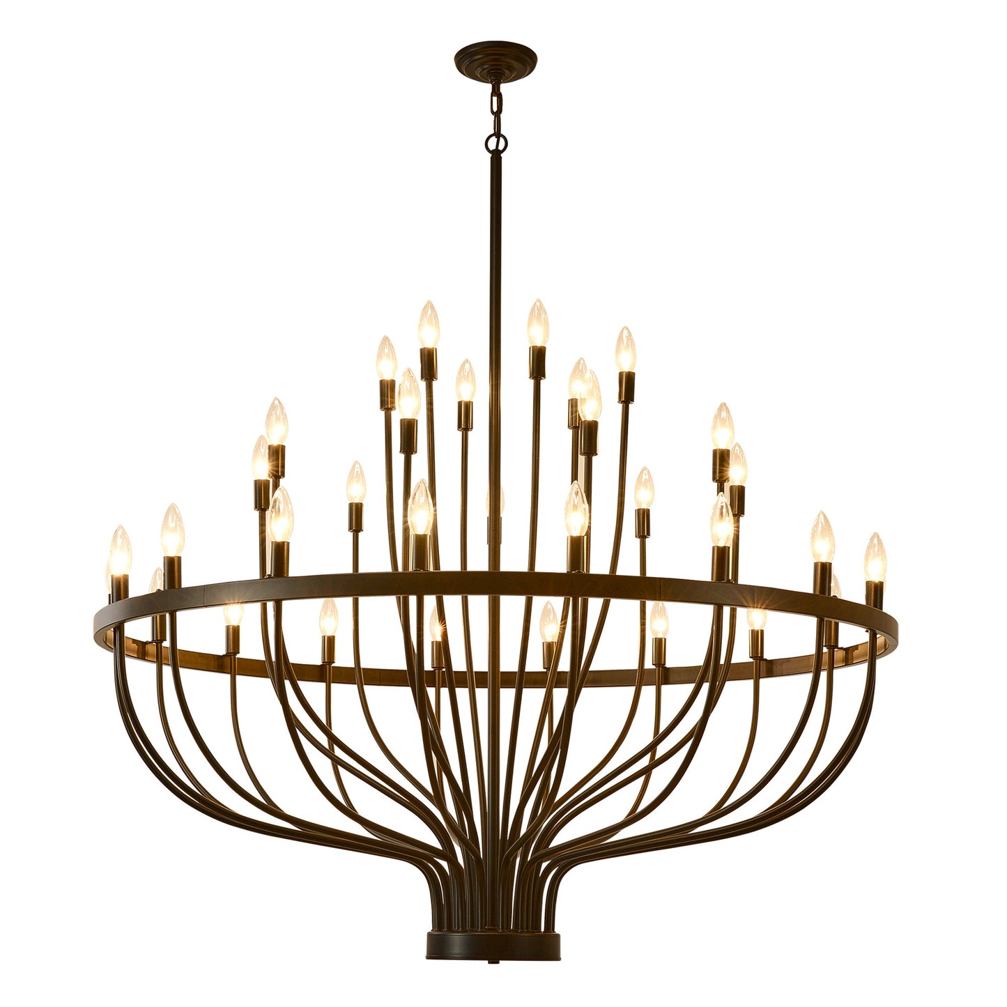 Daxton Black Iron 33-Light Chandelier 47 inch