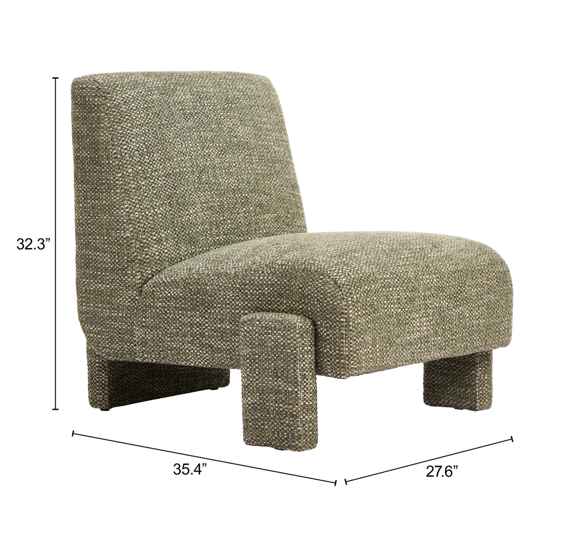 Orleen Checker Green Accent Chair