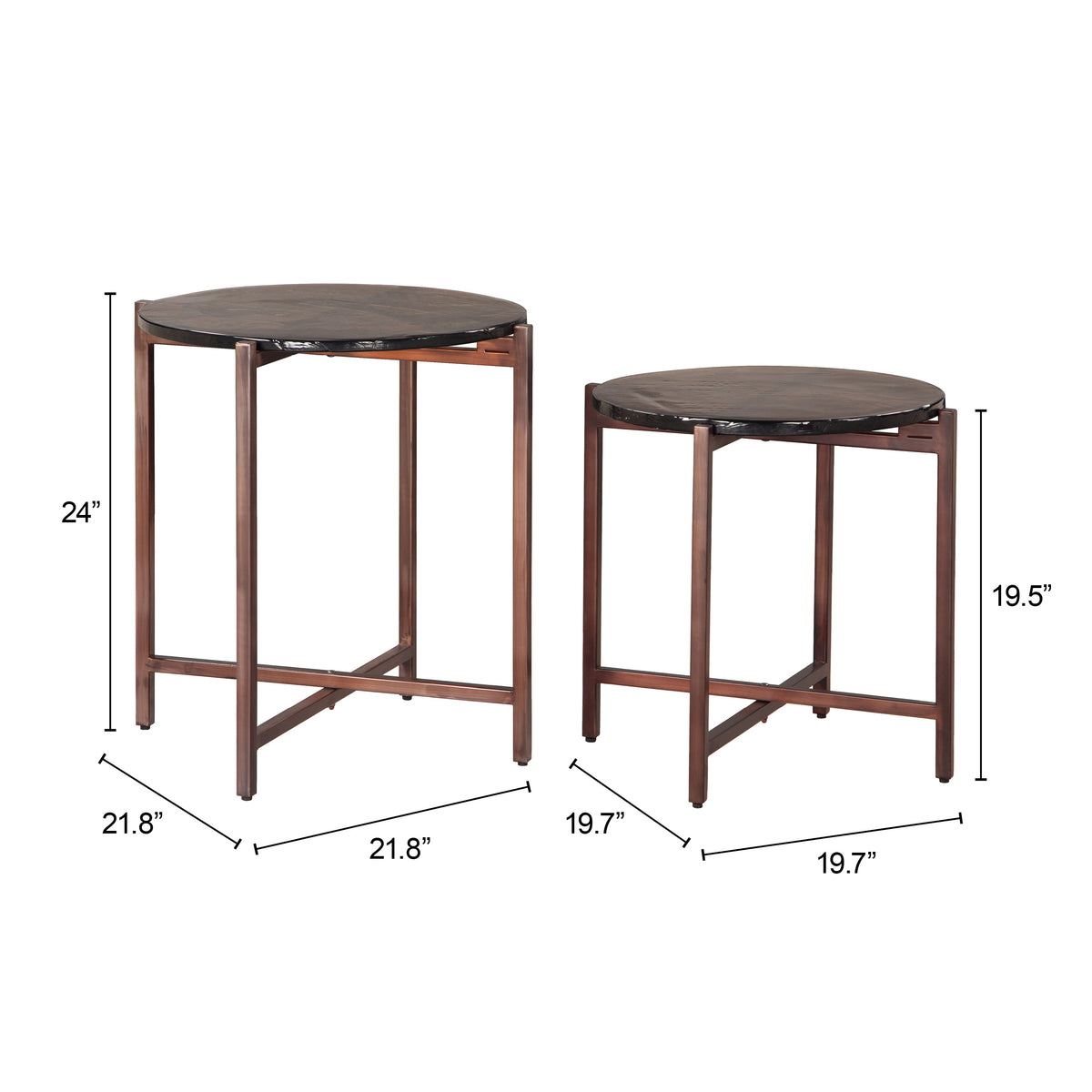 Gema Bronze Coffee Table Set (2-Piece)
