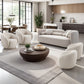 Idris Sofa Set in Light Beige, Sofa + 4 Swivel Chairs