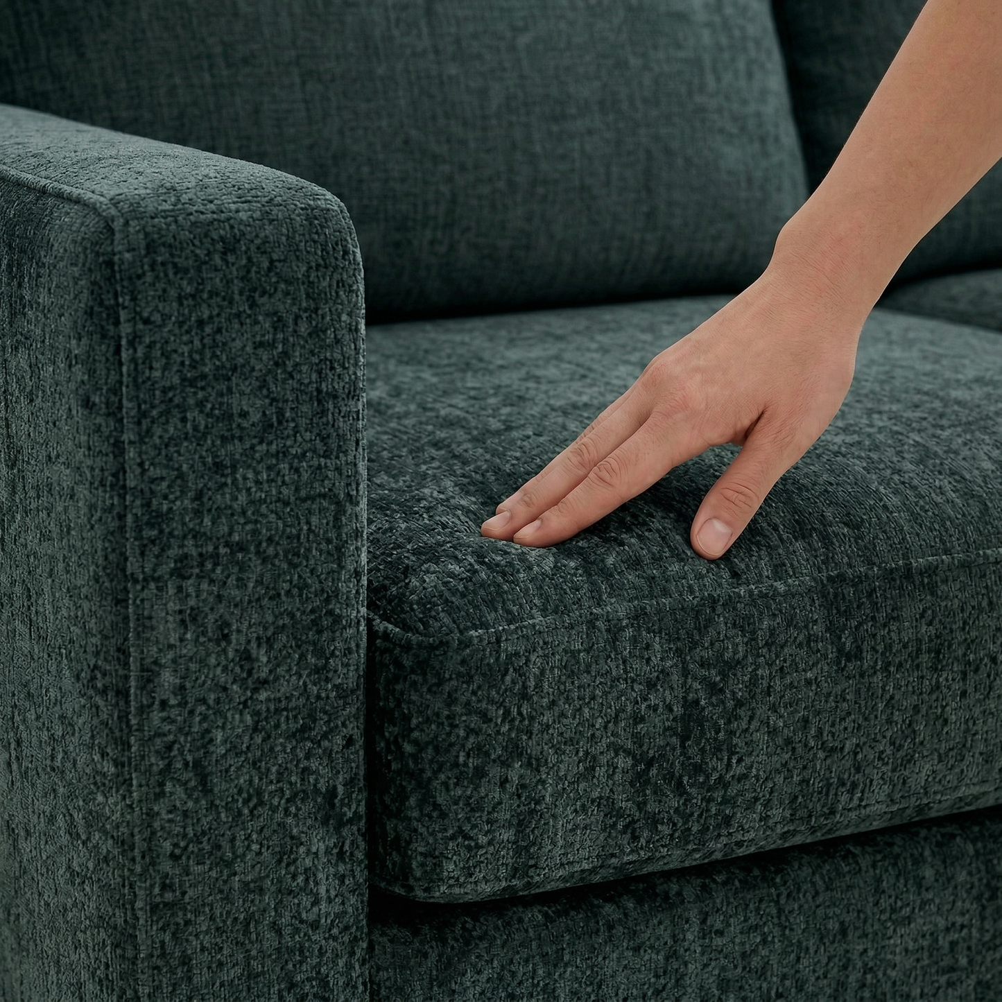 Clifford L-Shaped Sectional Sofa – Made in USA, 9 Fabric Options - Green Velvet Antique Charcoal (7)