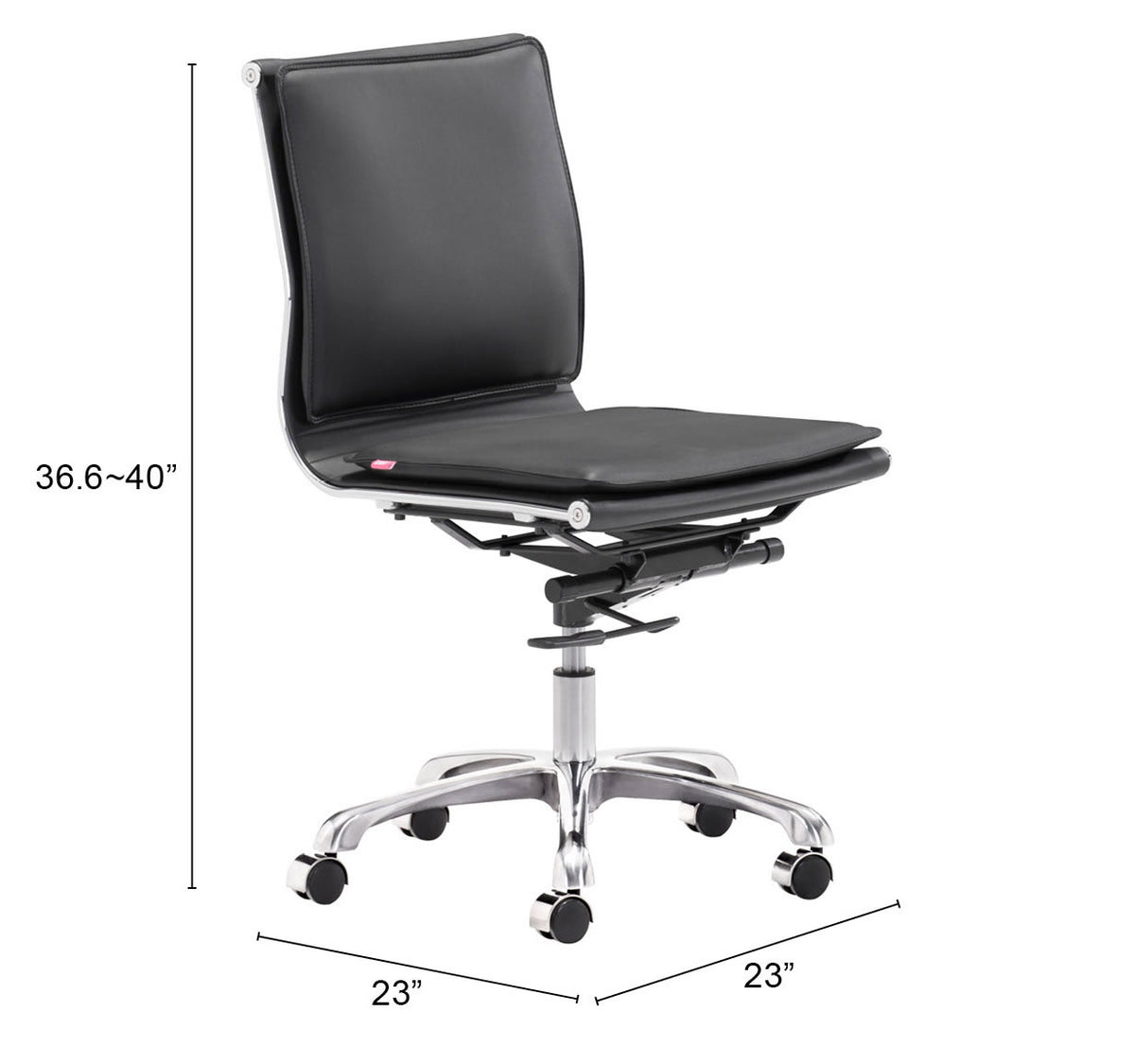 Lider Plus Armless Office Chair in Black