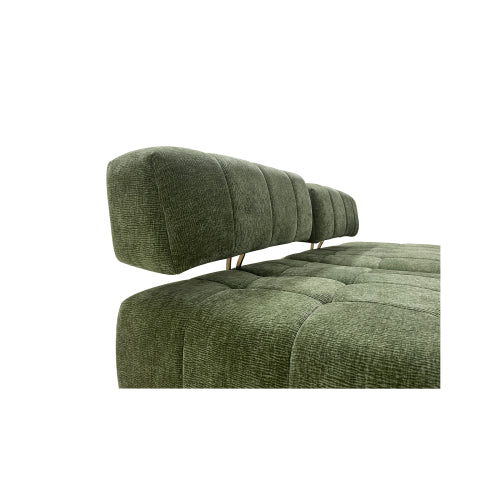 Close-up of the Modern Tufted Modular Sofa 143" – 3-Piece Configurable Sectional Couch (2 Colors) in green upholstery.