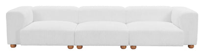 Tayte White Corduroy Deep Seated Modular Sofa 150'