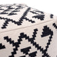 Lizardo Boho Hip Fabric Ottoman Cube, Beige & Black 24" - Revel Sofa 