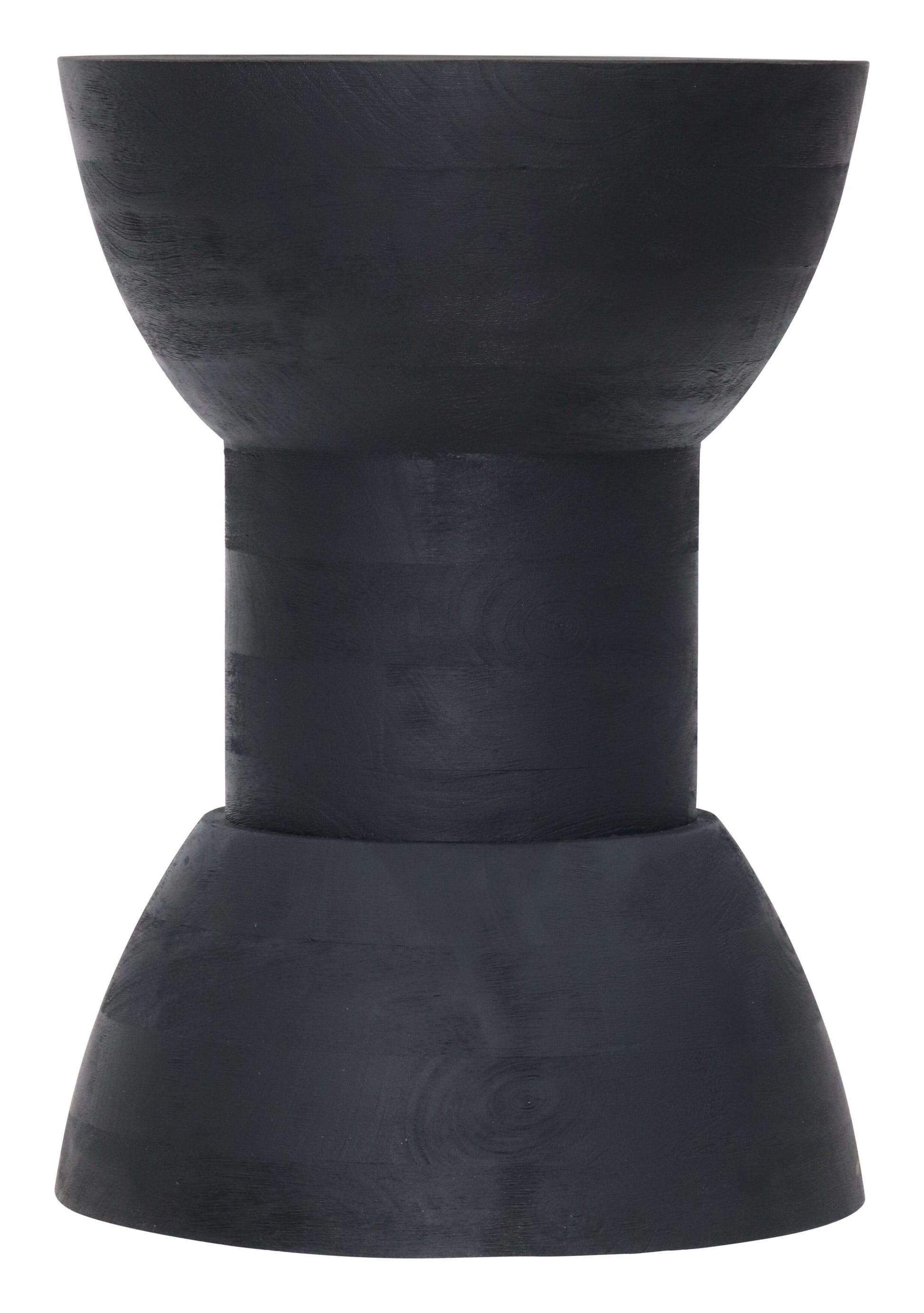 Wisdom Solid Wood Round Side Table, Black 13" - Revel Sofa 