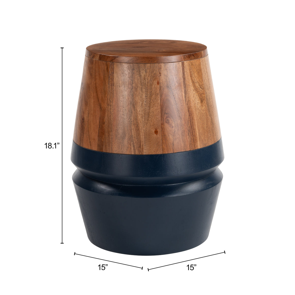 Tornos Side Table in Walnut & Deep Blue