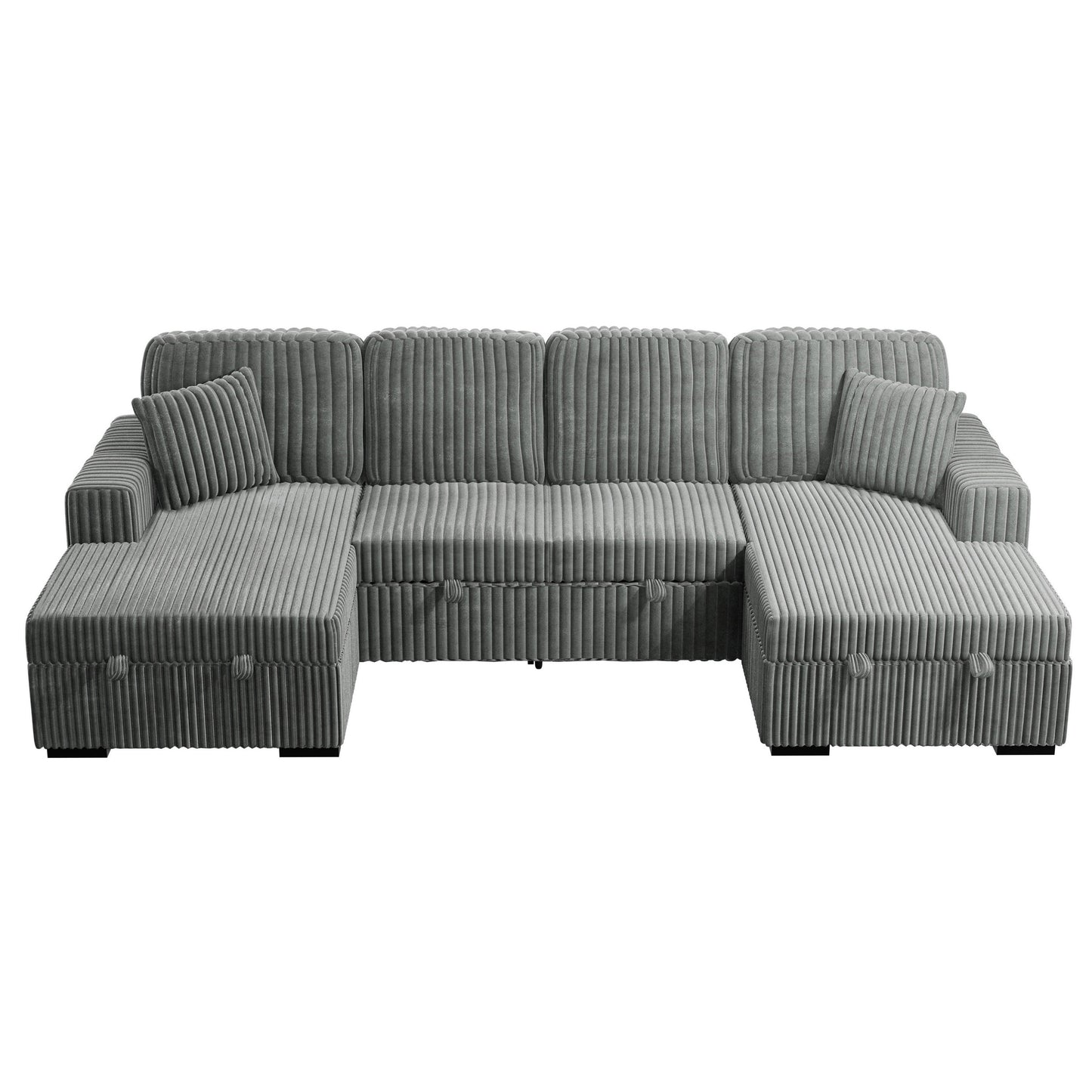 Jonas Corduroy Sectional – 120" Convertible Sleeper Sofa (2 Colors)