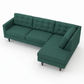 Talmadge Sectional Sofa – 120" L-Shaped, Made in USA - Velvet Antique Kelly Green - Velvet (9)