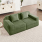 Elsin Corduroy Modular Sofa in Green, 2-Seat Loveseat