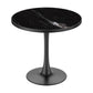 Reuben Tulip Dining Table in Black Marble Print
