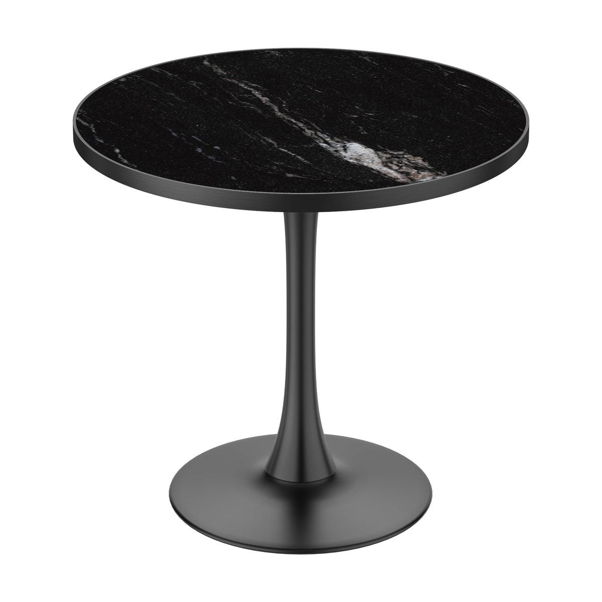 Reuben Tulip Dining Table in Black Marble Print