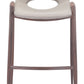 Desi Barstool (Set of 2) in Beige & Walnut