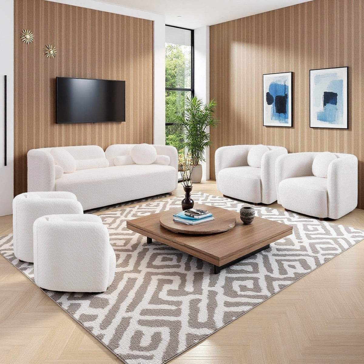 Gethin Boucle Sofa Set