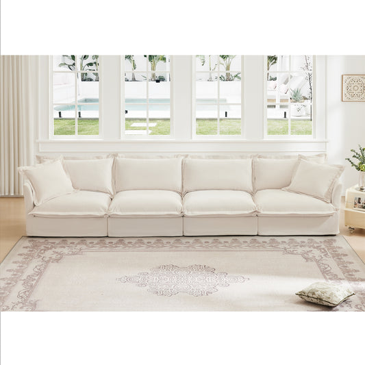 Slipcovered Long Sofa