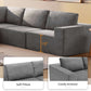Modern Modular Low Profile Corner Sofa Sectional 116'