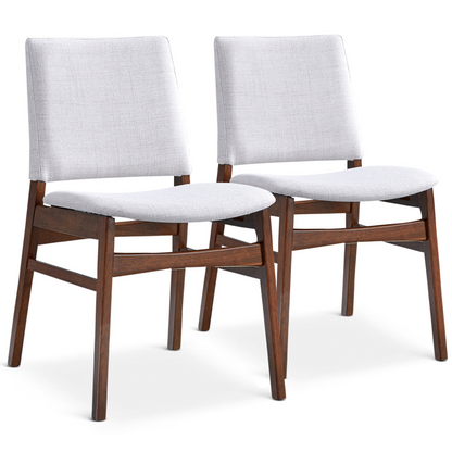 Gusto Light Gray Fabric Dining Chairs – 31.1" Mid-Century Chair (Set of 2)