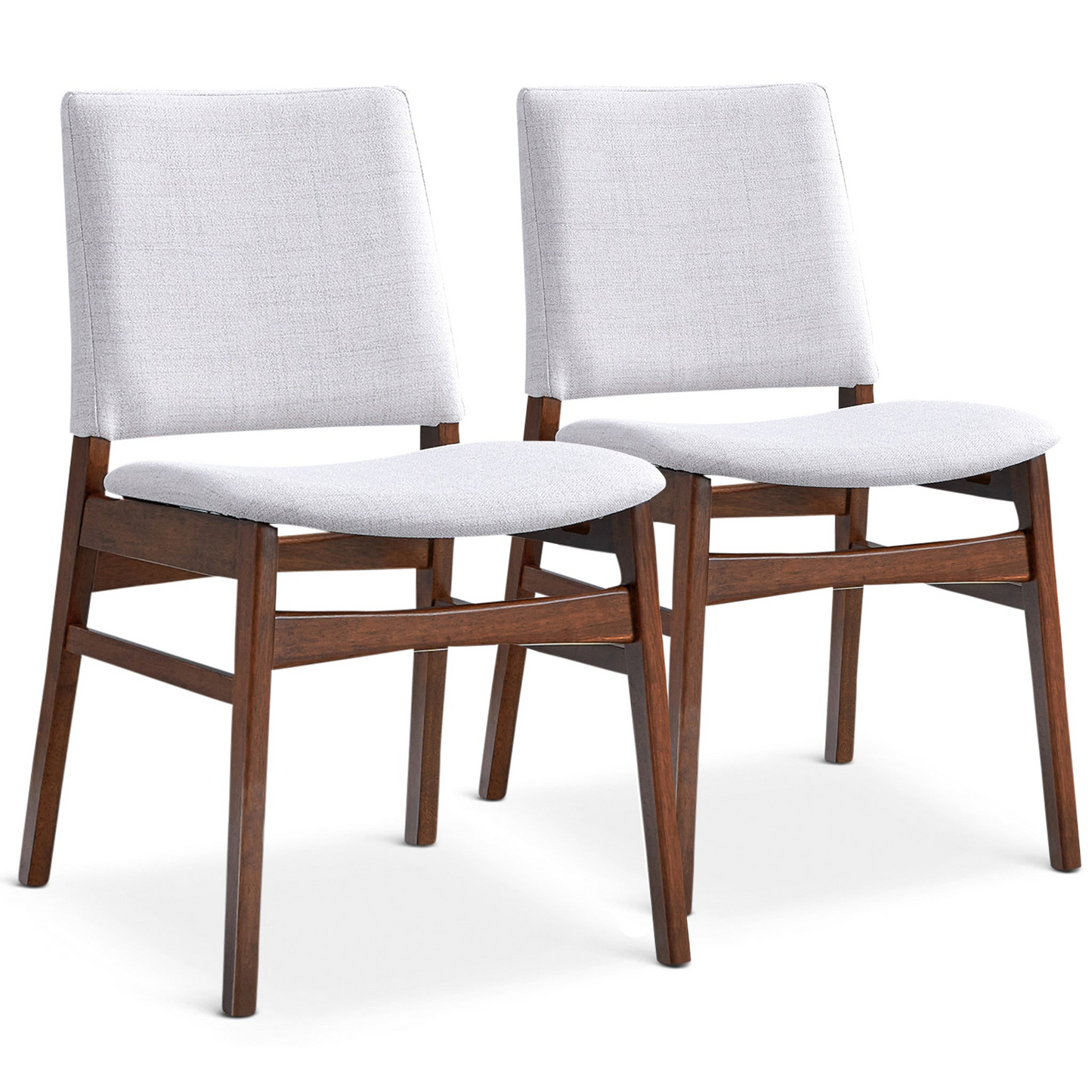 Gusto Light Gray Fabric Dining Chairs – 31.1" Mid-Century Chair (Set of 2)