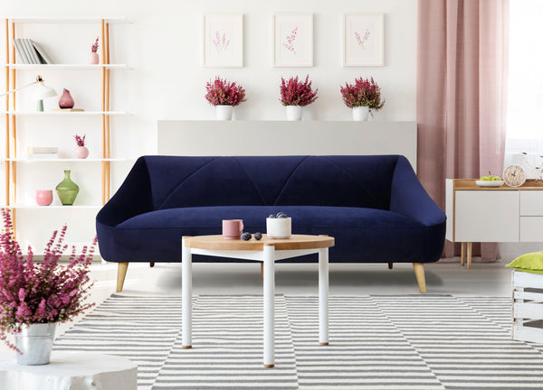 Baylee Navy Blue Upholstered Sofa – 80
