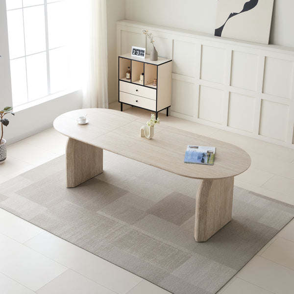 Marlow Off-White Extendable Oval Dining Table