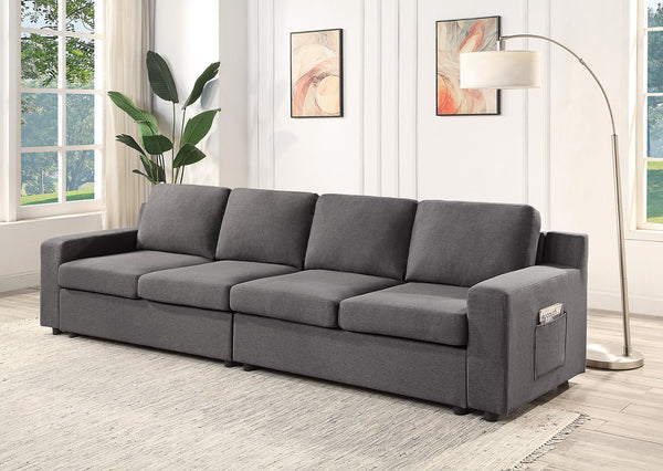 Waylon Gray Linen Sofa – 119