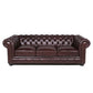 Classic Chesterfield Tufted Leather Nailhead Sofa 95" (5 Colors)