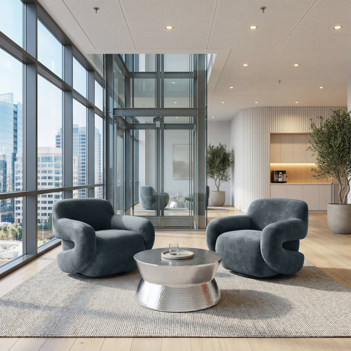 Boble Storm Gray Swivel Chair