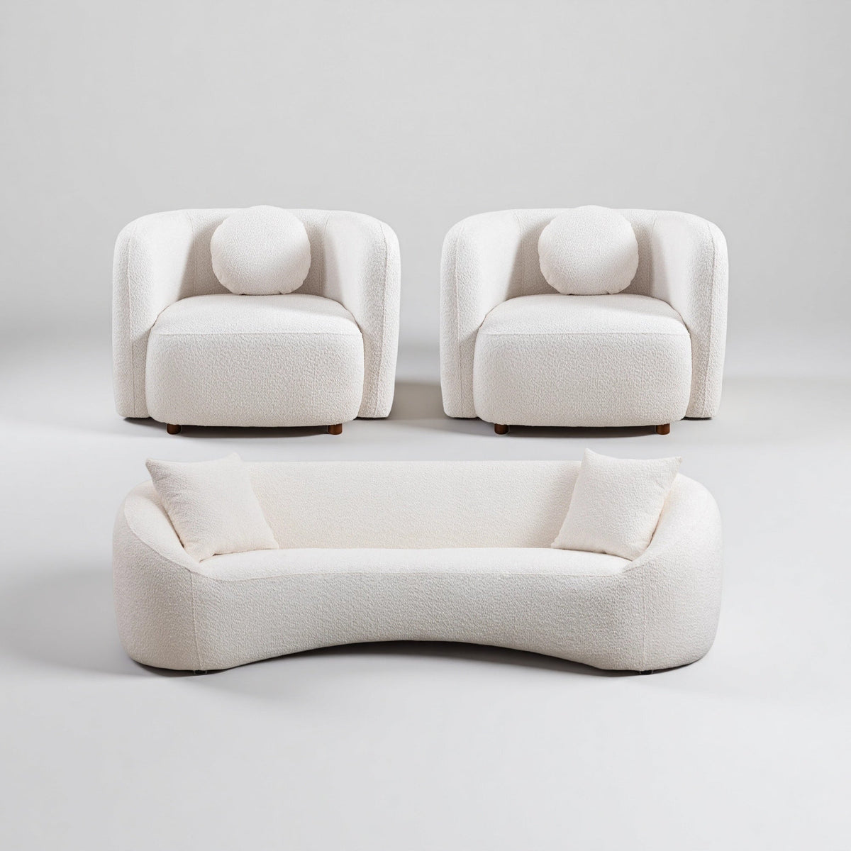 Lysander Curved Sofa – Sofa + 2 Square Chairs