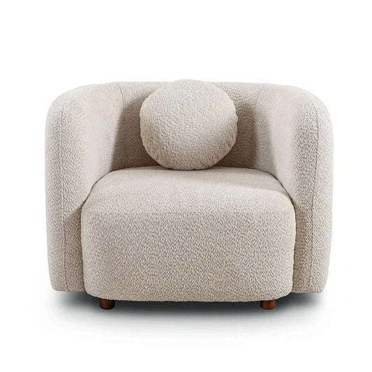 Farrah Accent Chair in Light Beige (Square Armchair)