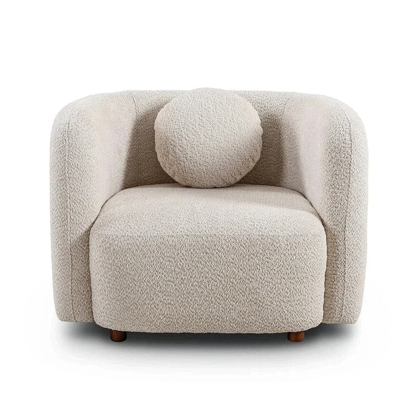 Farrah Accent Chair in Light Beige (Square Armchair)