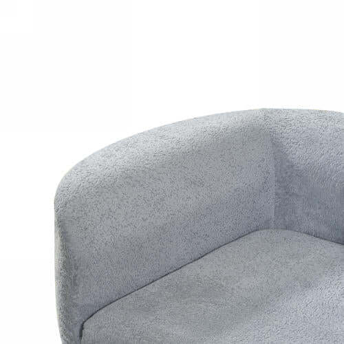 Close-up of Modern Low Profile Modular Curved Foam Sofa 116' (4 Colors) in gray, showcasing plush fabric and curved design.