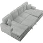 Ash corduroy convertible sectional sleeper sofa