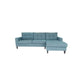 MCM Blue Tufted Back L Shaped Sofa Sectional 108'